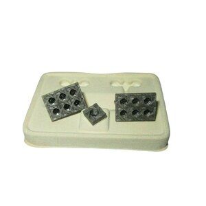 Vintage Silver Mirrored Mirror Woven Bamboo SWANK Cufflinks Cuff Links Tie Tac S